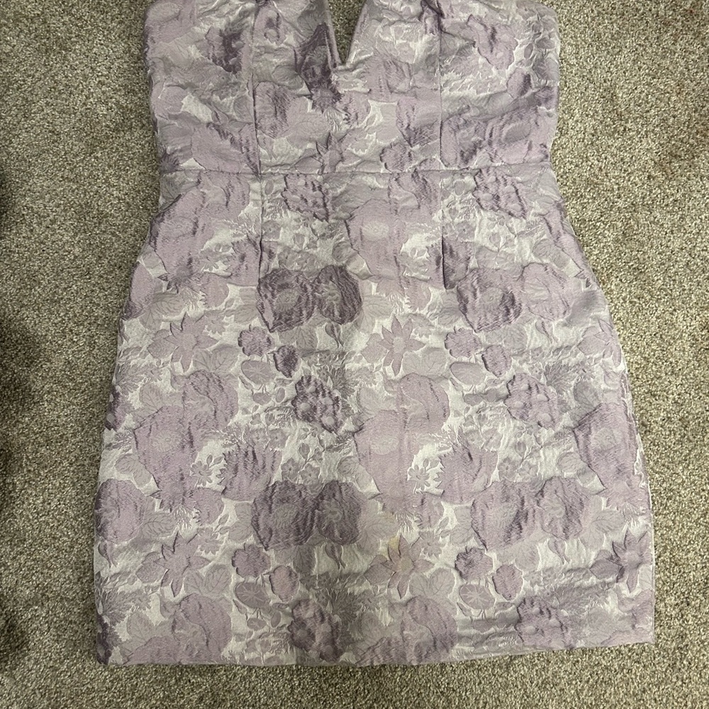 Lulu's Strapless Lavender Floral Dress